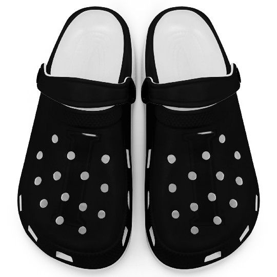 Elegant Monogram Letter I Design Clogs