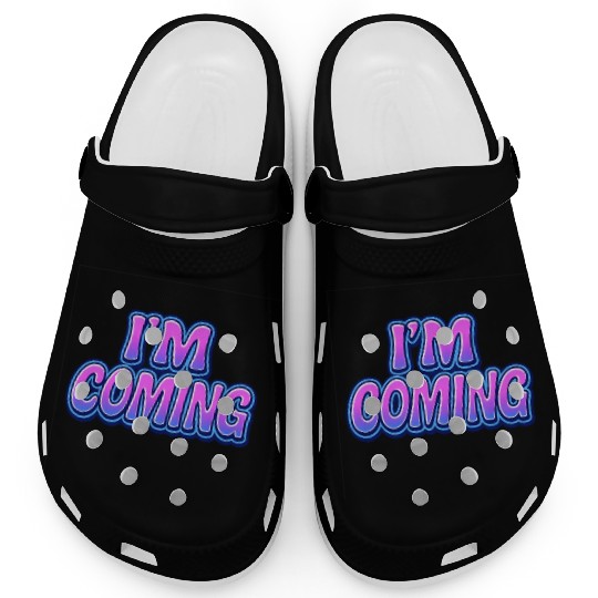 Neon Retro Futuristic Typography Design Clogs