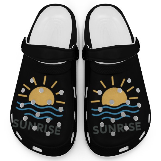 Elegant Sunrise Ocean Scene Design Clogs