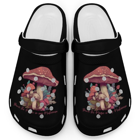 Enchanted Mushroom Garden Illustration Clogs