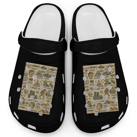 Vintage Conspiracy Theory Icons Clogs