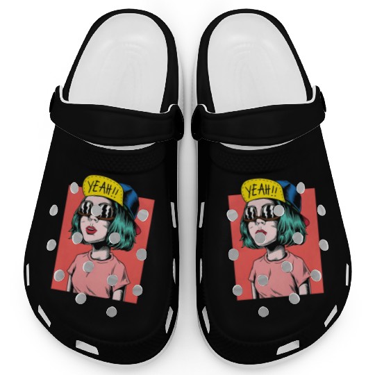 Be Different – Pop Art Rebel Girl Design Clogs