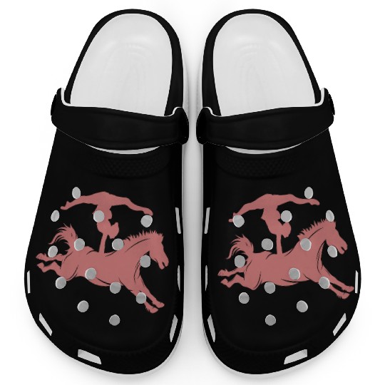 Minimalist horse riding silhouette vaulting equest Clogs