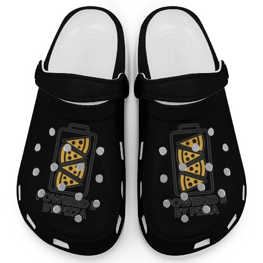 Powered by Pizza – Funny Clogs for Pizza Lovers