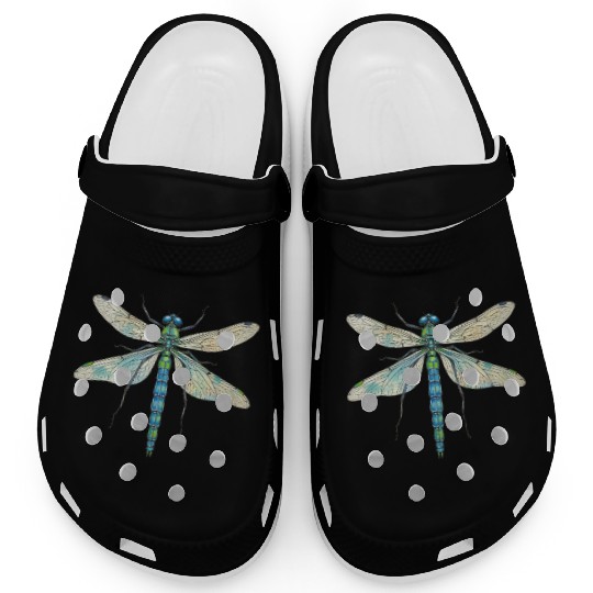 Dragonfly design insect art entomology I love bugs Clogs