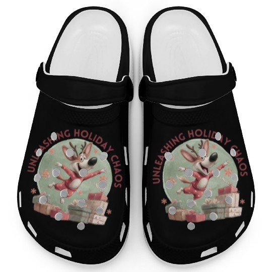 Festive Reindeer Celebration Design Clogs