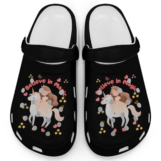 Whimsical Unicorn - Magic Girl - Believe in Magic Clogs