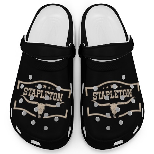 Classic Stapleton Cow Name Vintage Bull Skull Clogs