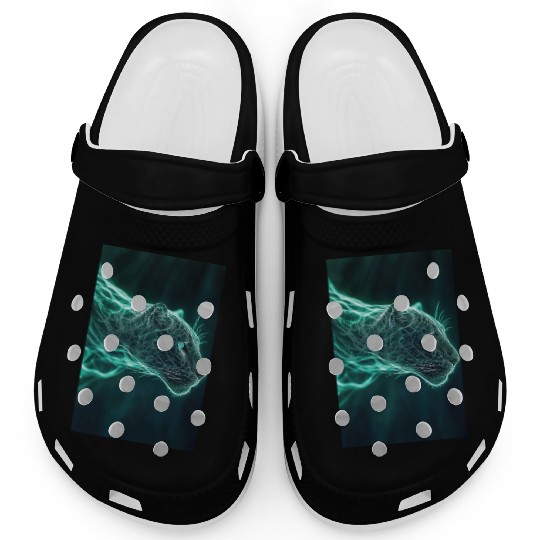Neon Jaguar Spirit Form Clogs