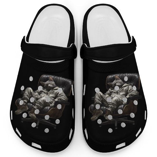 Chill Catnap Cat in Casual Clogs Lounge