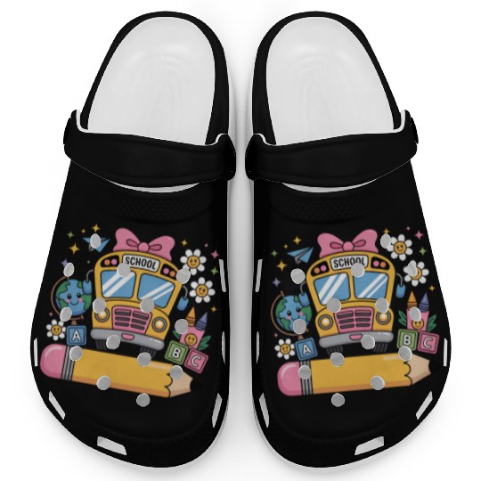 Back to School Bus Clogs - Add Name in Pencil Area