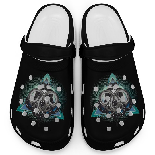 Mystical Snake Symbol with Stars in a Triangle Clogs