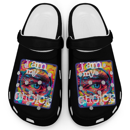 Vivid Psychedelic Eye Art Clogs