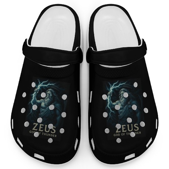 Zeus God of Thunder Mythology Design Clogs