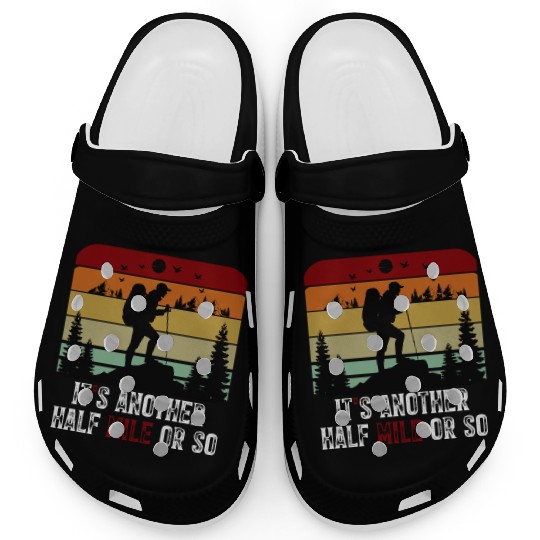 Hiking Adventure Silhouette Design Clogs