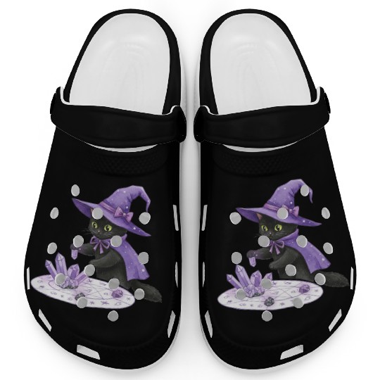 Enchanted Black Cat in Mystic Potion Clogs