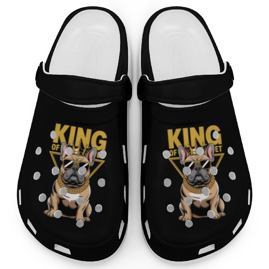 King Of The Street French Bulldog Cool Sunglasses Clogs