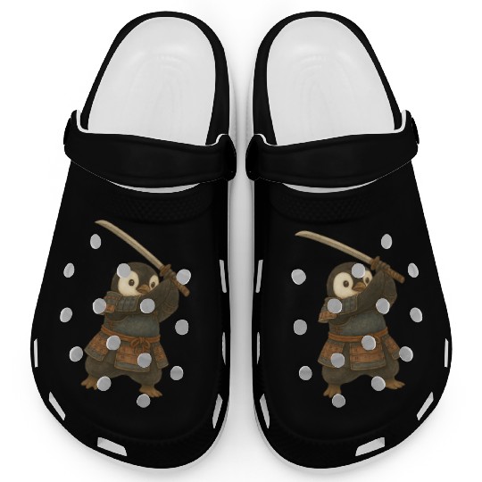 Penguin Samurai katana sword martial arts Japan Clogs