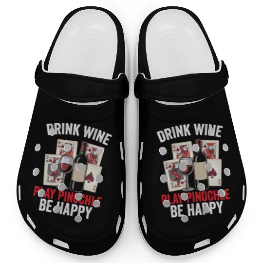 Funny Pinochle And Wine Playing Card Deck Games Clogs