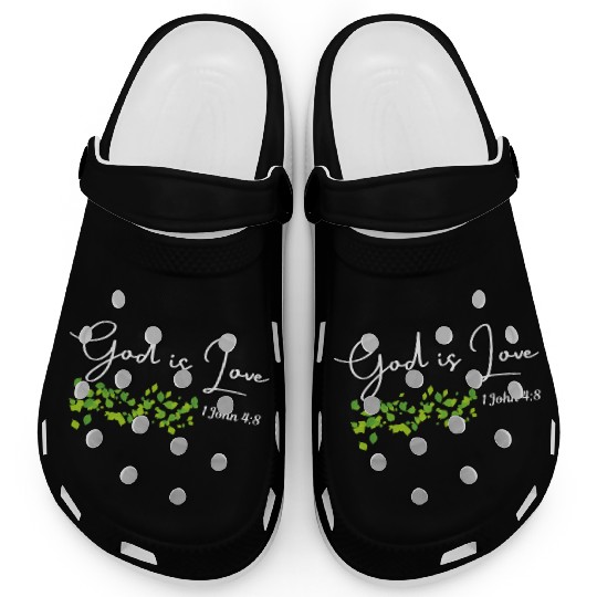 God is Love Biblical Leaf Design Clogs