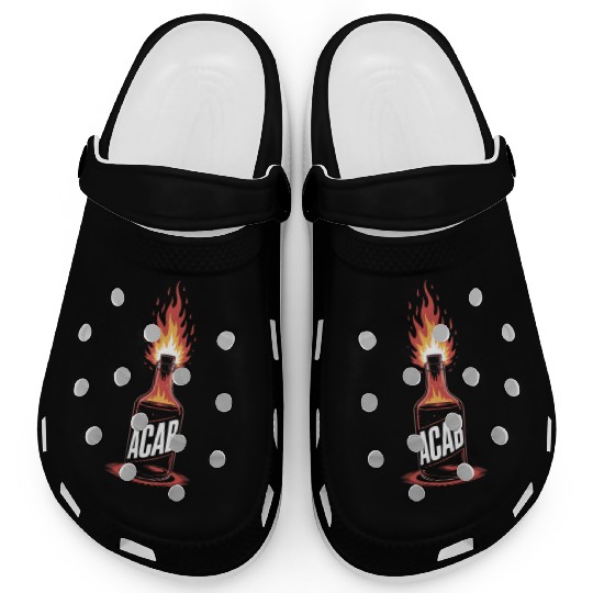 Fiery ACAB Bottle Illustration Clogs