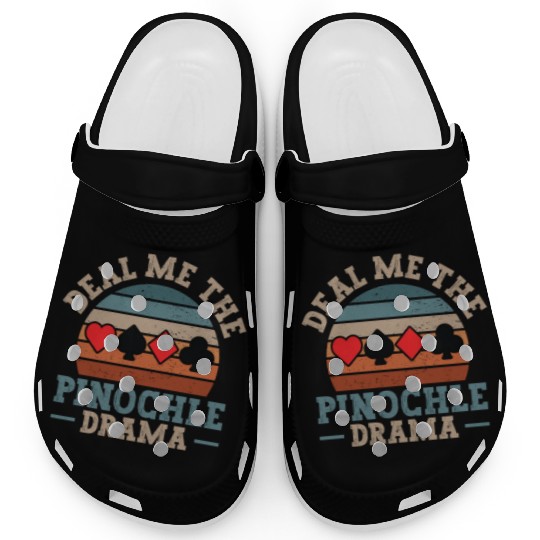 Cool Pinochle Drama Novelty Game Night Session Clogs