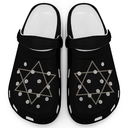 Minimalist Star of David Design Clogs