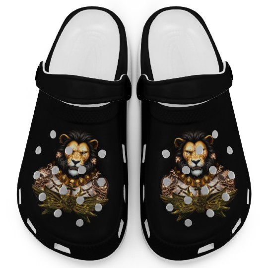 Majestic Lion Warrior Tattoo Design Clogs