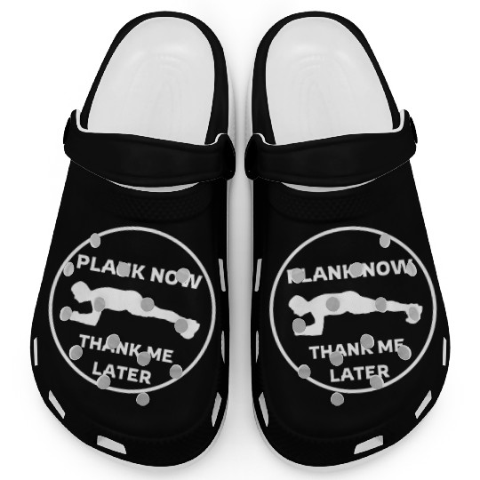 Humorous Plank Exercise Illustration Clogs