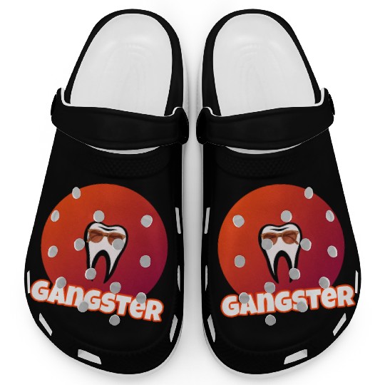 Cool Tooth with Sunglasses Gangster Design Clogs