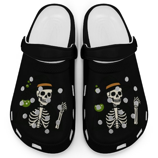 Magical Skeleton Wizard Illustration Clogs