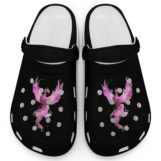 Celestial Phoenix Watercolor Illustration Clogs