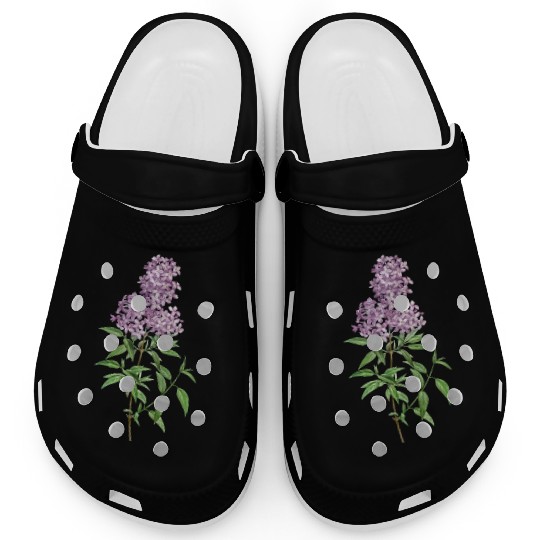 Lavender Bloom Botanical Illustration Clogs
