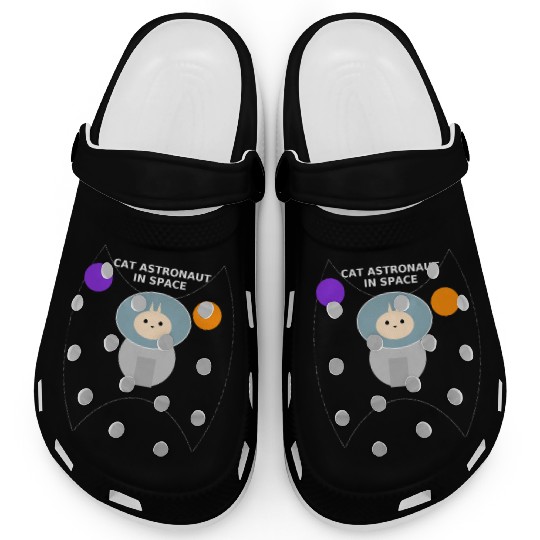 Cat Astronaut in Space Graphic Clogs