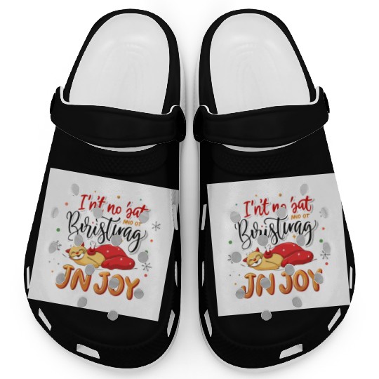Festive Cat Joy Christmas Design Clogs