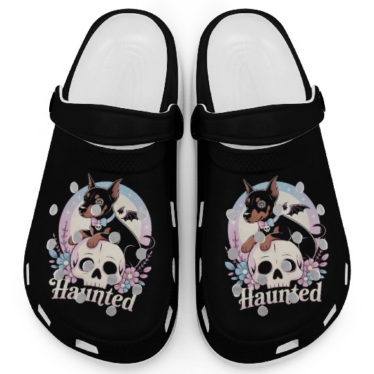 Haunted Doberman Puppy – Spooky Cute Gothic Dog Clogs