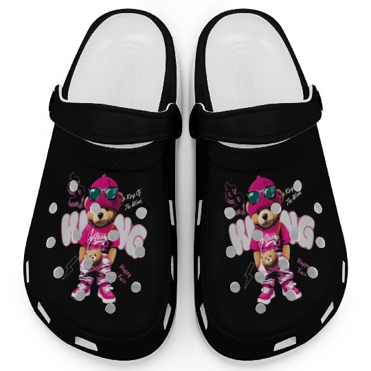 Trendy Teddy Bear Streetwear Design Clogs