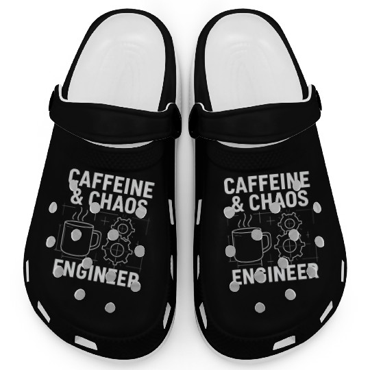 Caffeine & Chaos Engineer - Funny Coffee Tech Gift Clogs
