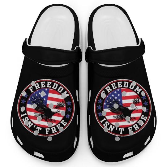 Freedom Isn’t Free Eagle US Flag Patriotic Apparel Clogs