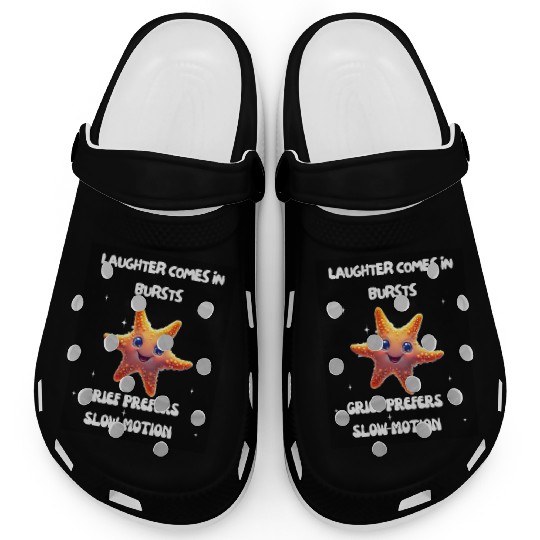 Whimsical Starfish with Playful Quotes Clogs