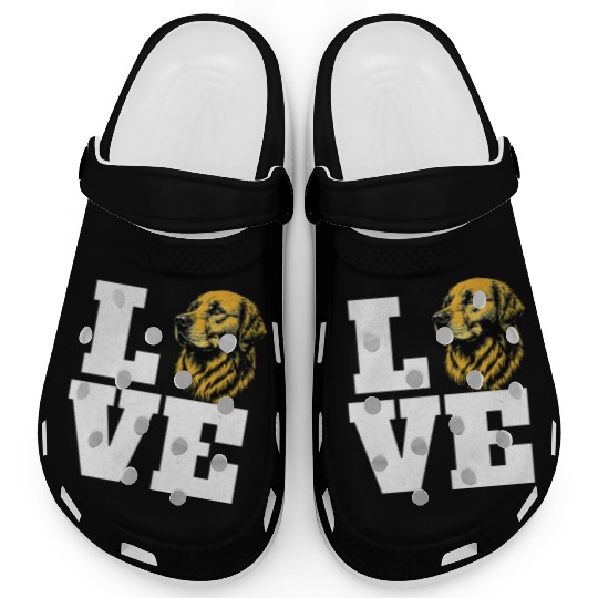 Love Dog Text Design Clogs