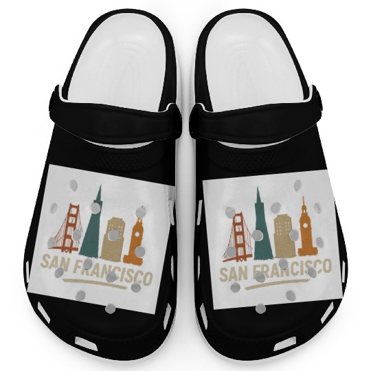 San Francisco Skyline Street Glow Clogs