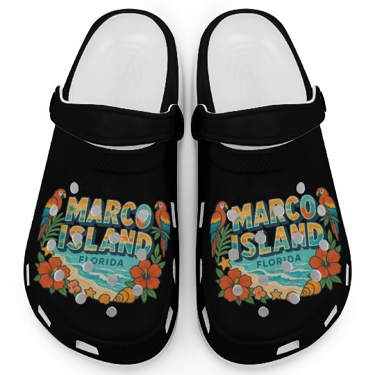 Marco Island Florida Tropical Retro Clogs