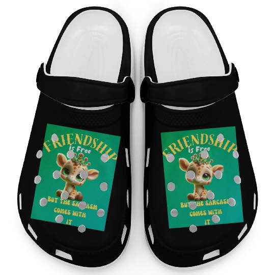 Whimsical Friendshippissed Giraffe Illustration Clogs