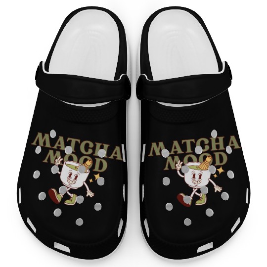 Matcha Mood Tea Cartoon Design  Clogs