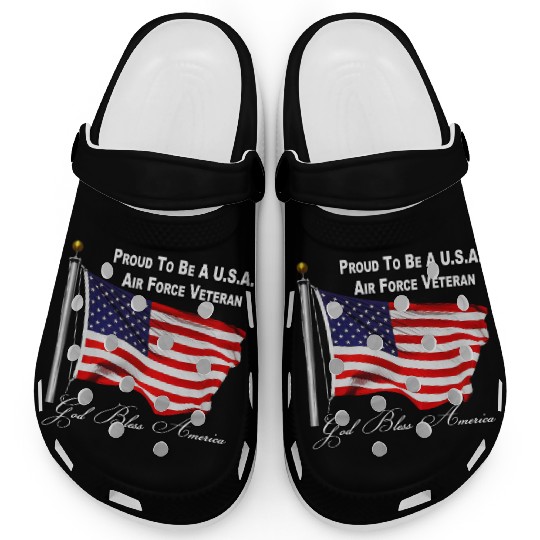 Proud To Be A US Air Force Veteran Clogs