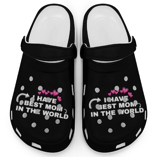 Best Mom Ever with Heart Icons Clogs