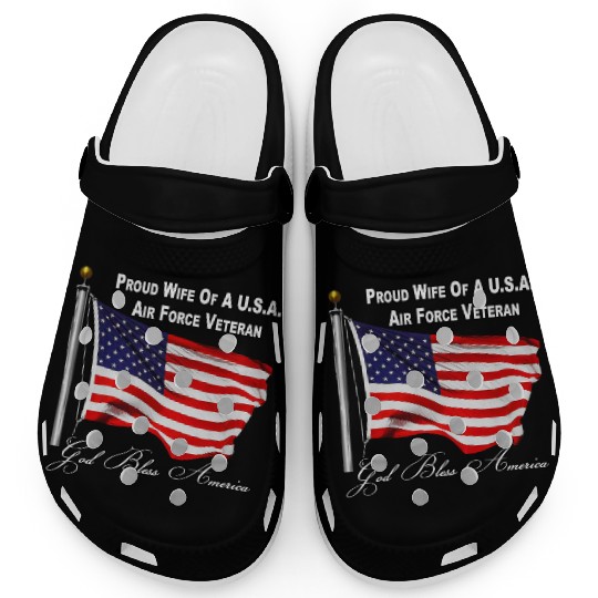 Proud Wife Of A US Air Force Veteran Clogs
