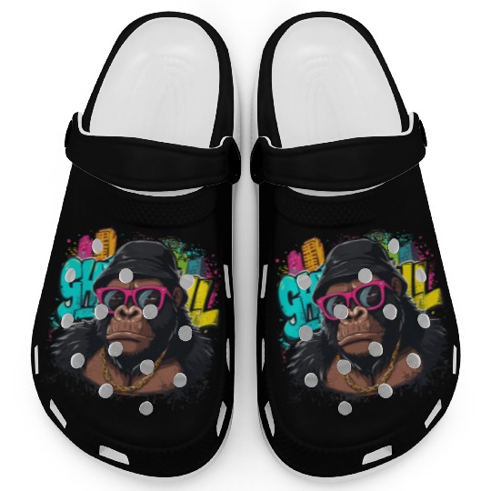 Urban Gorilla Graffiti Cool Style Clogs