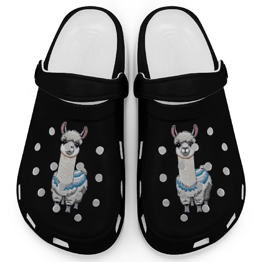 Peruvian Llama Red White National Flag Design Clogs